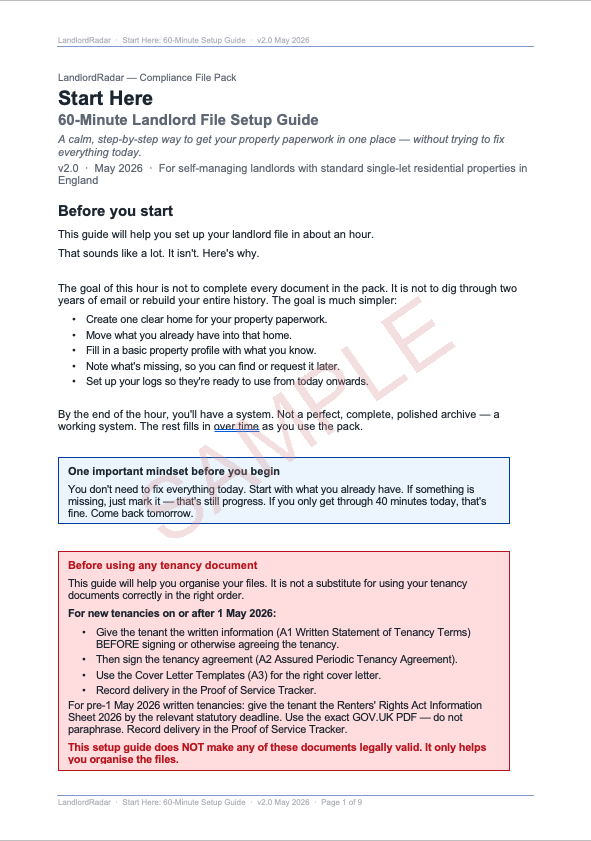 60-Minute Setup Guide — Page 1 sample